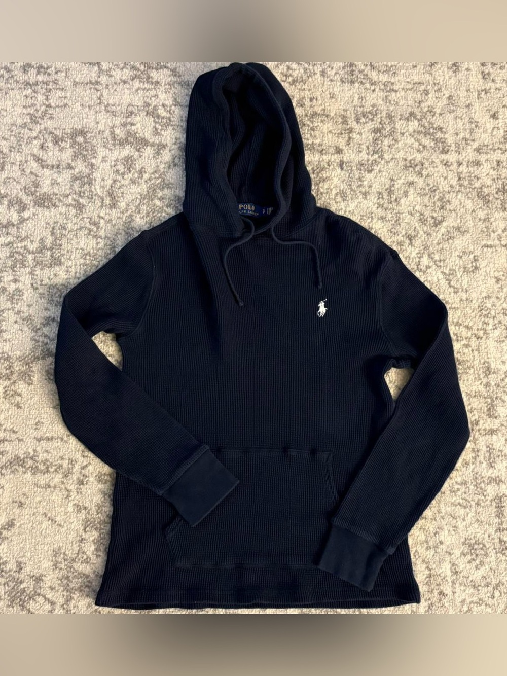 Men’s Small Polo Ralph Lauren Navy Blue Hoodie With White Pony